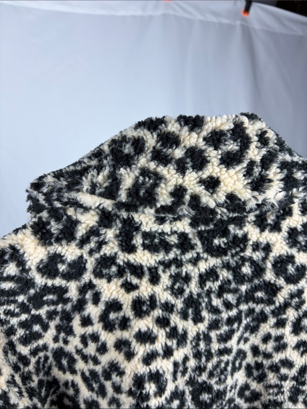 New York & Company Black and Cream Leopard Faux-Fur Bomber Jacket - Picture 6 of 9
